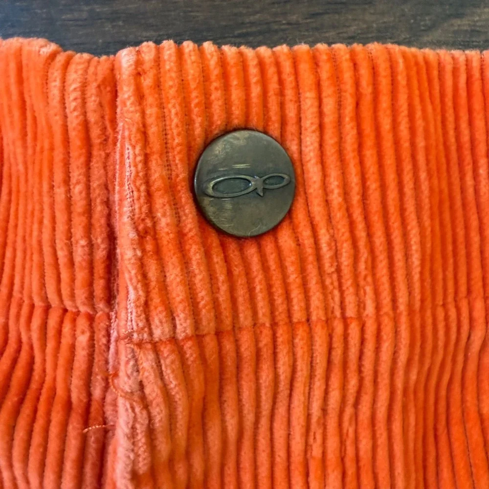 VTG Ocean Pacific OP Mens‎ Orange Corduroy Shorts Elastic Waist 30 32
